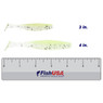 NetBait HexTek Blip Minnow color Spot Remover in both sizes (3 in., 4 in.) above a 6 inch FishUSA ruler