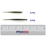 Max4 Max Minnow color Disco Night in both sizes (2.7 in., 3.4 in.) above a 6 inch FishUSA Ruler