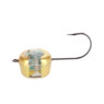 Fish Daddy Dirty Bomb Live Wire Gold Jig color Blinking Red back angle