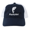 FishUSA Futures Relaxed Fit Youth Hat, front view with blue panels and white mesh