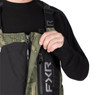 FXR Men's Excursion FX Bibs color Black-Moss close up of zipper