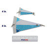 Yakima Bait Big Al's Fish Flash comparing sizes 4 inch and 8 inch in color Surfer over FishUSA 6 inch ruler
