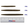 Berkley PowerBait MaxScent The General Soft Bait color Green Pumpkin in all sizes (4 in., 5 in., 6 in.) above a 6 inch FishUSA ruler