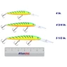 Rapala Down Deep Husky Jerk color Firetiger in all sizes (4 in., 4 3/4 in., 5 1/2 in.) above a 6 inch FishUSA ruler