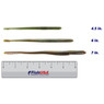 Roboworm Straight Tail Worms color Green Neon Pumpkin in all sizes (4.5 in., 6 in., 7 in.) above a 6 inch FishUSA ruler