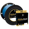 Cortland Master Braid Line Blue next to a smaller single use spool box