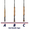 Temple Fork Outfitters LK Legacy Fly Rod handle comparison chart