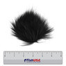 Wapsi Arctic Fox Fur color Black out of package above a 6 inch FishUSA ruler