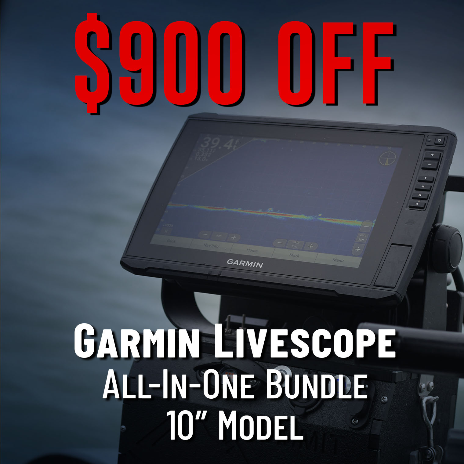 $900 Off Gamin Livescope All-In-One Bundle 10" Model (In-stock only. While supplies last.)