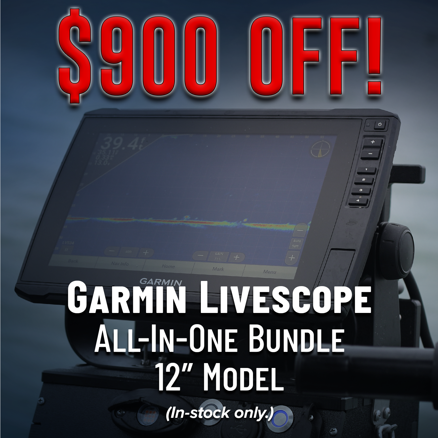 $900 Off! Gamin Livescope All-In-One Bundle 12" Model (In-stock only.)