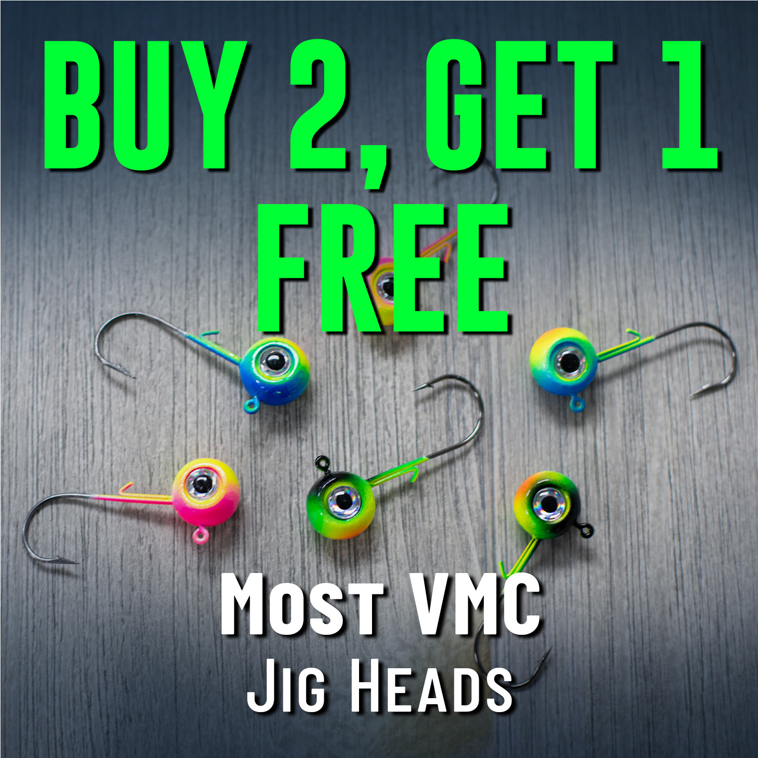 Buy 2, Get 1 Free Most VMC Jig Heads