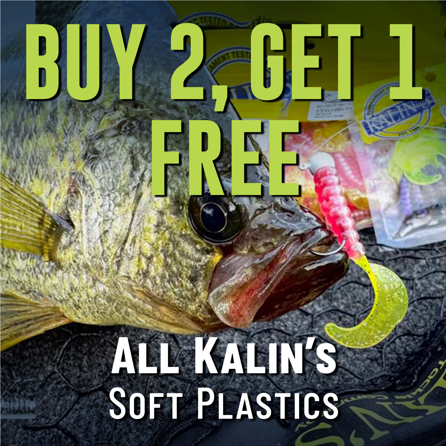 Buy 2, Get 1 Free All Kalin's Soft Plastics