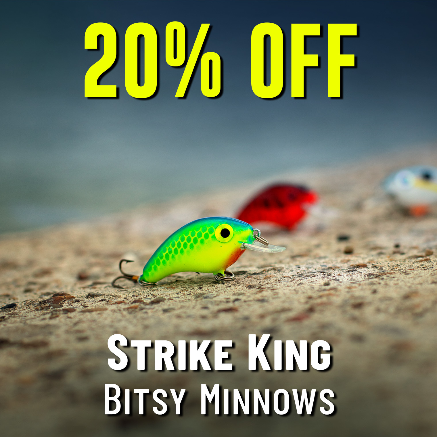 20% off Strike King Bitsy Minnows