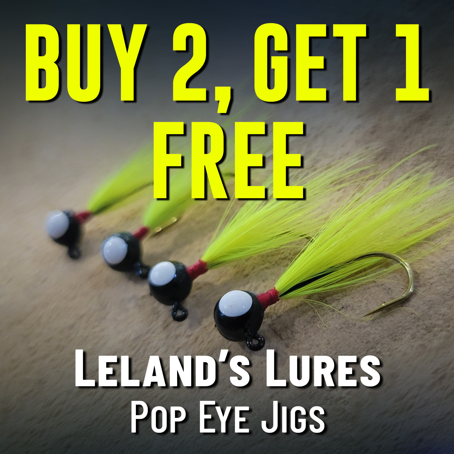 Buy 2, Get 1 Free Leland's Lures Pop Eye Jigs