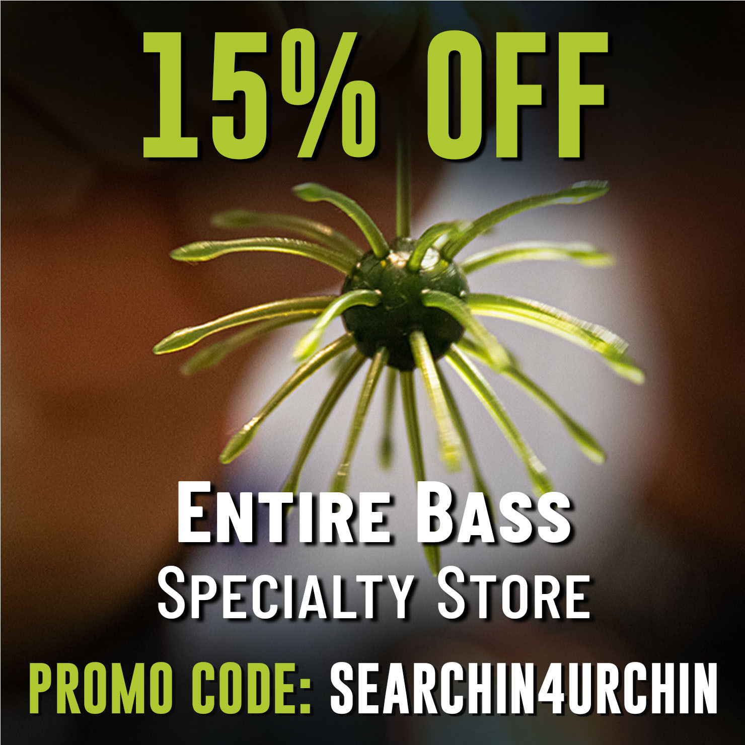15% Off Entire Bass Specialty Store Promo Code: SEARCHIN4URCHIN