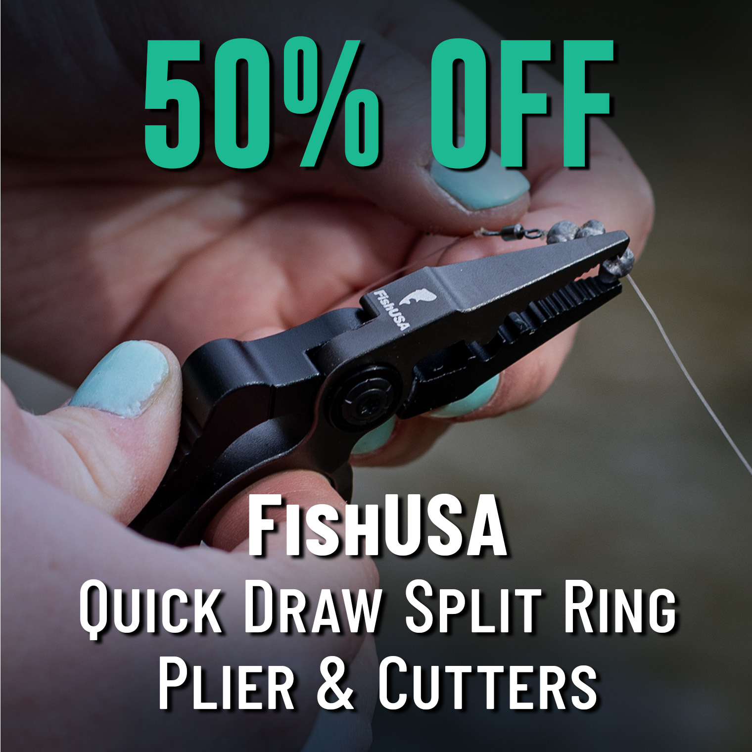50% Off  FishUSA Quick Draw Split Ring Plier & Cutters
