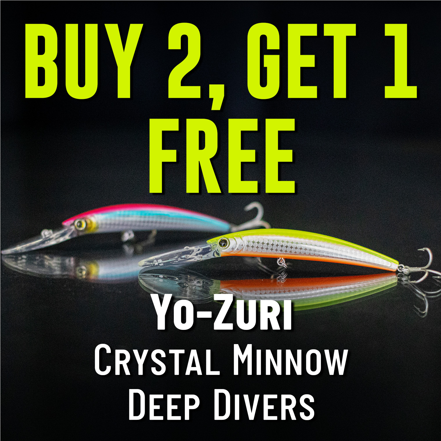 Buy 2, Get 1 Free Yo-Zuri Crystal Minnow Deep Divers