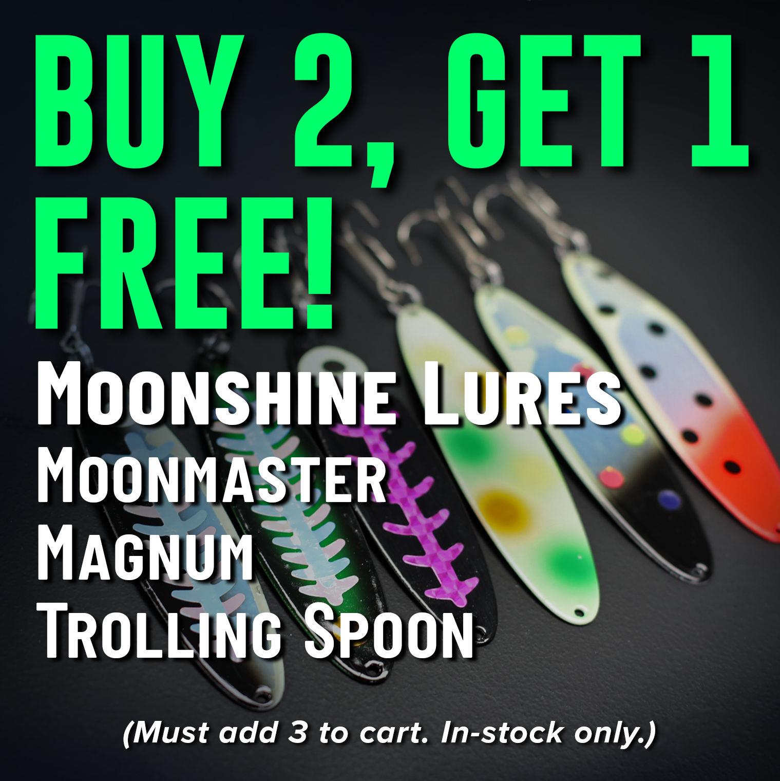 Buy 2, Get 1 Free! Moonshine Lures Moonmaster Magnum Trolling Spoon(Must add 3 to cart. In-stock only.)