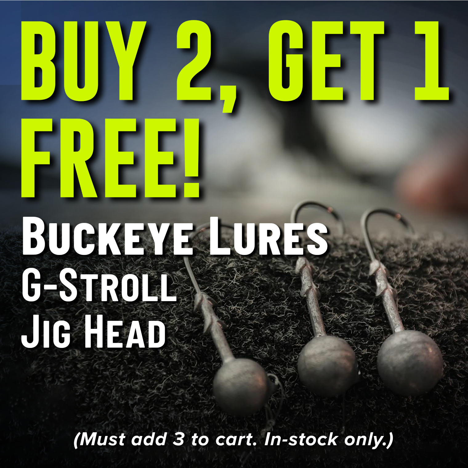 Buy 2, Get 1 FREE! Buckeye Lures G-Stroll Jig Head (Must add 3 to cart. In-stock only.)