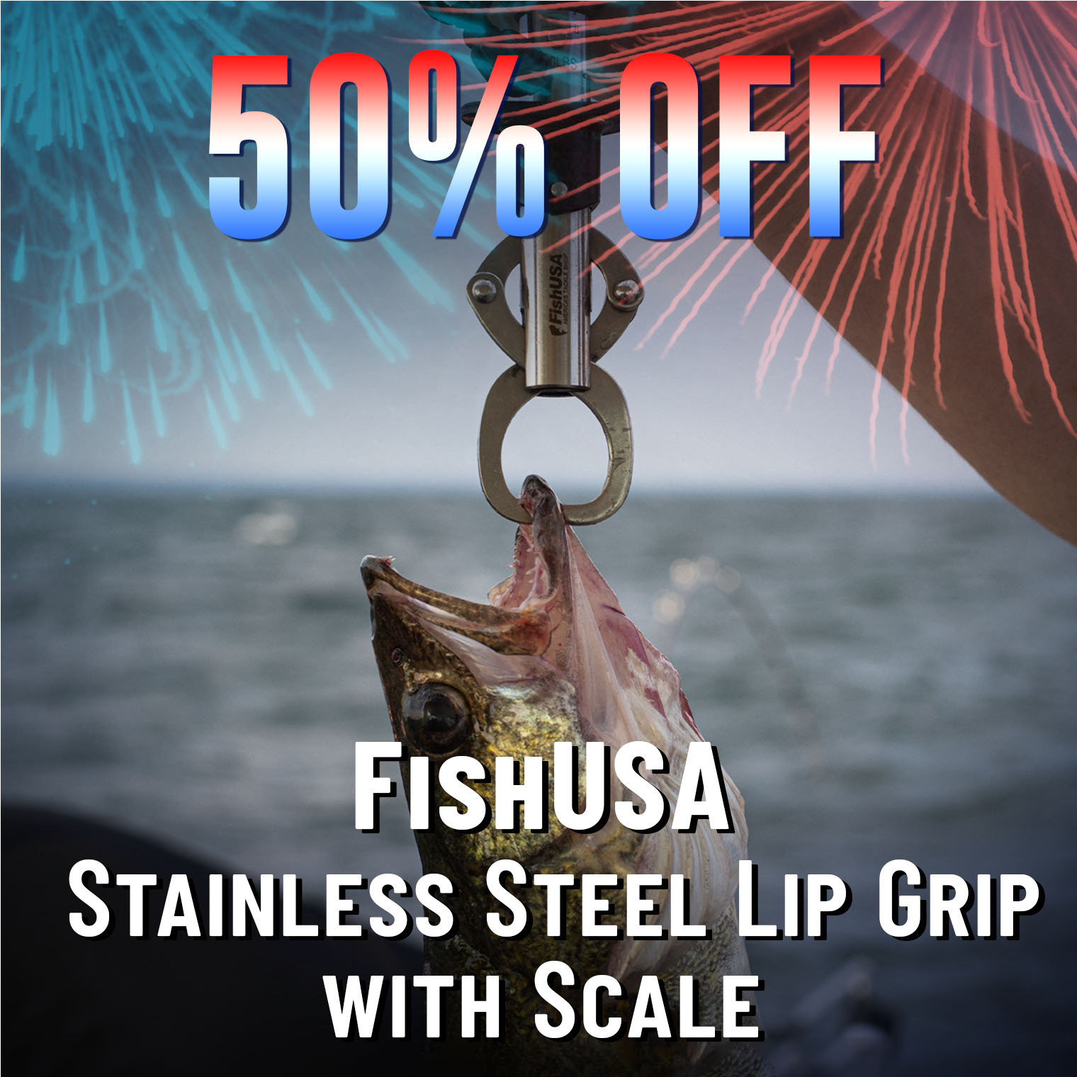 50% Off FishUSA Stainless Steel Lip Grip with Scale