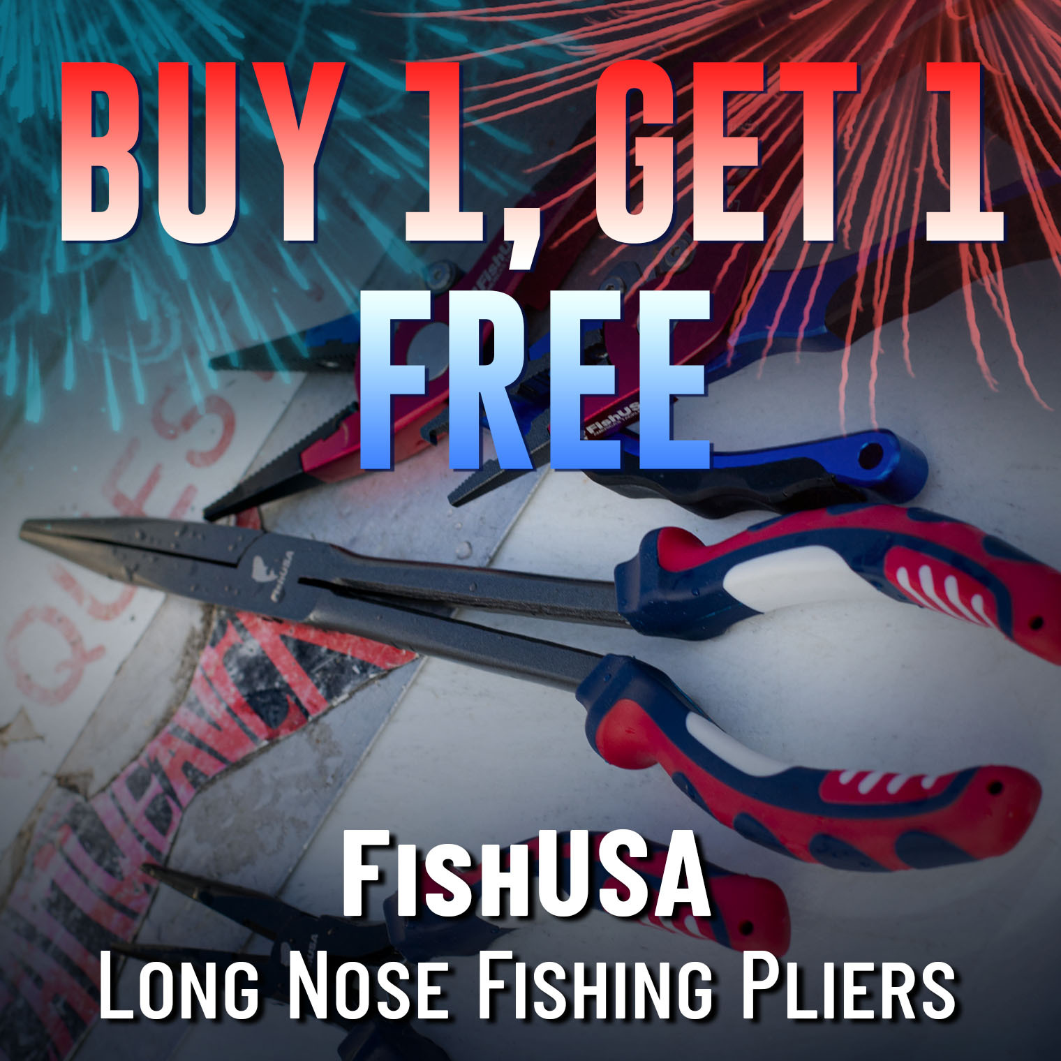 Buy 1, Get 1 Free FishUSA Long Nose Fishing Pliers