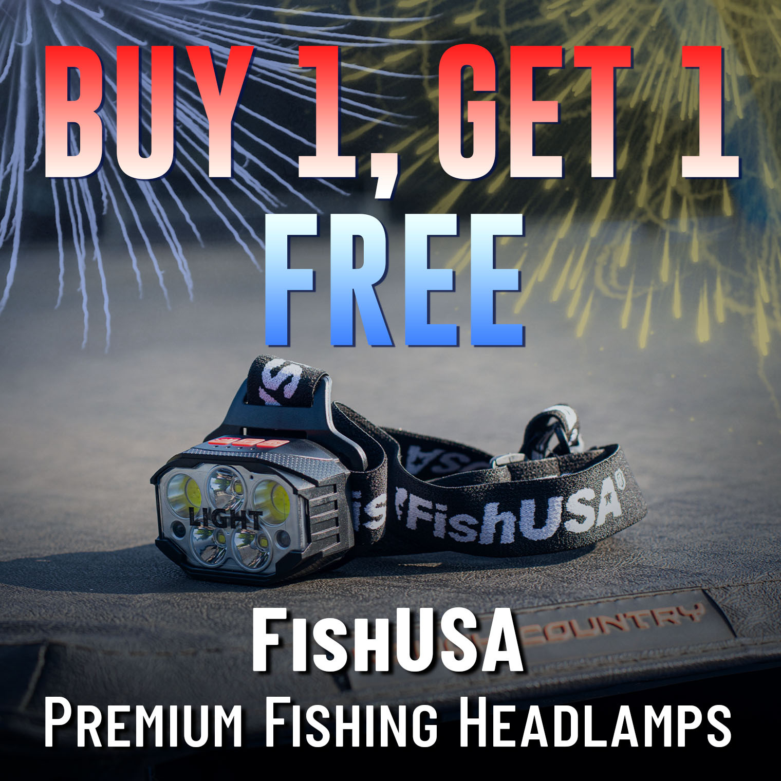 Buy 1, Get 1 Free FIshUSA Premium FIshing Headlamps