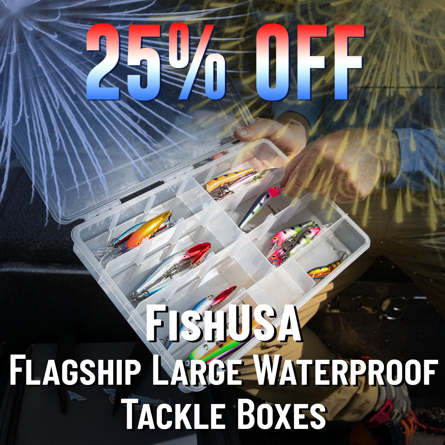 25% Off FishUSA Flagship Large Waterproof Tackle Box