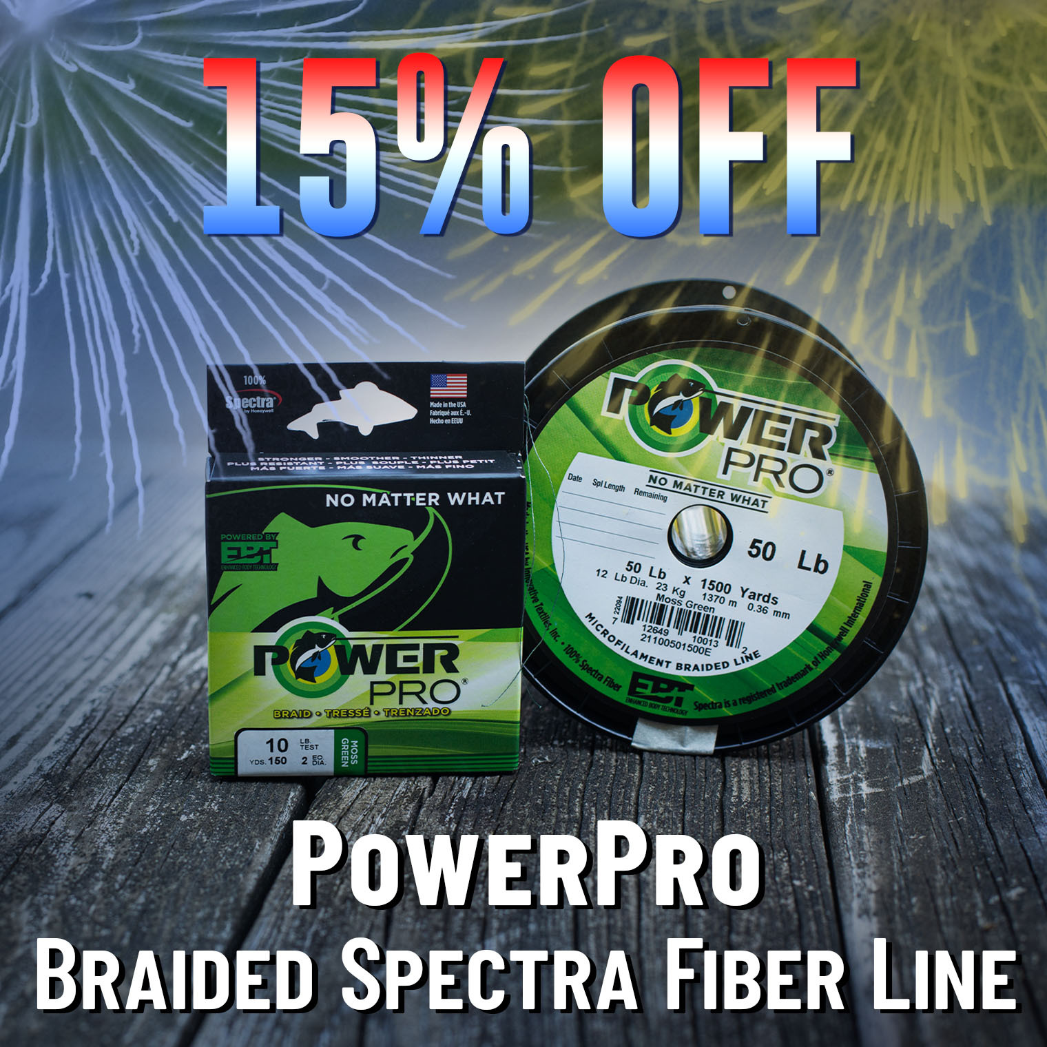 15% Off PowerPro Braided Spectra Fiber Line