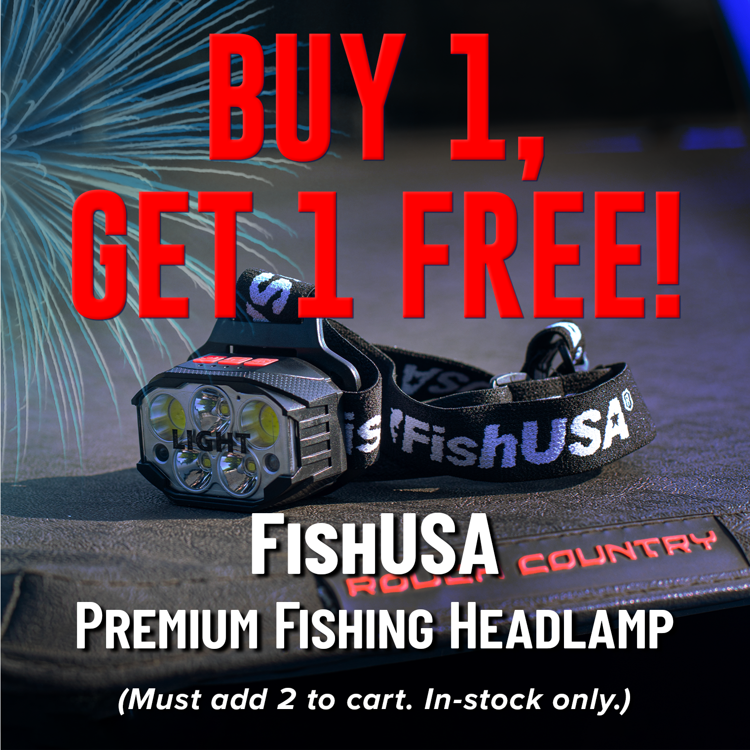 Buy 1, Get 1 FREE! FishUSA Premium Fishing Headlamp (Must add 2 to cart. In-stock only)