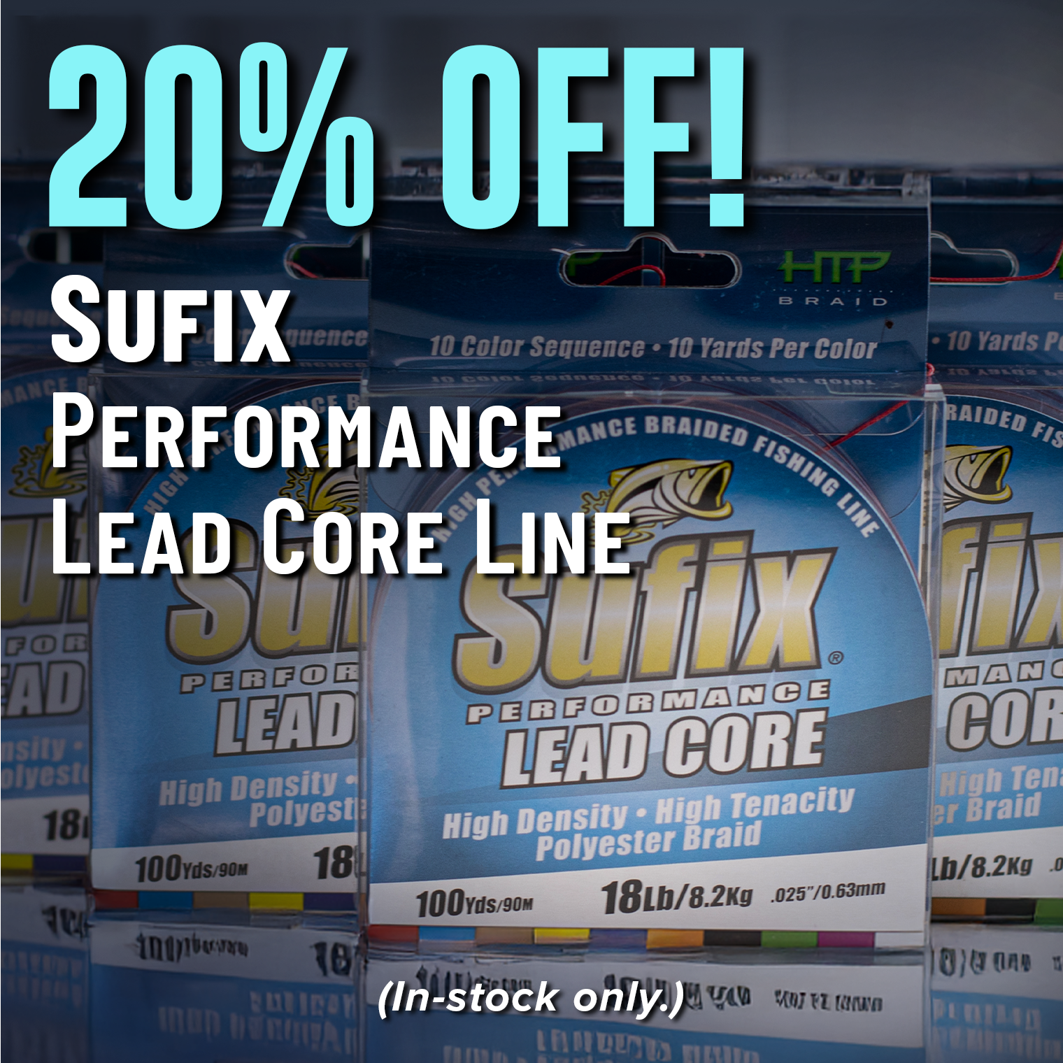 20% Off! Sufix Performance Lead Core Line (In-stock only.)