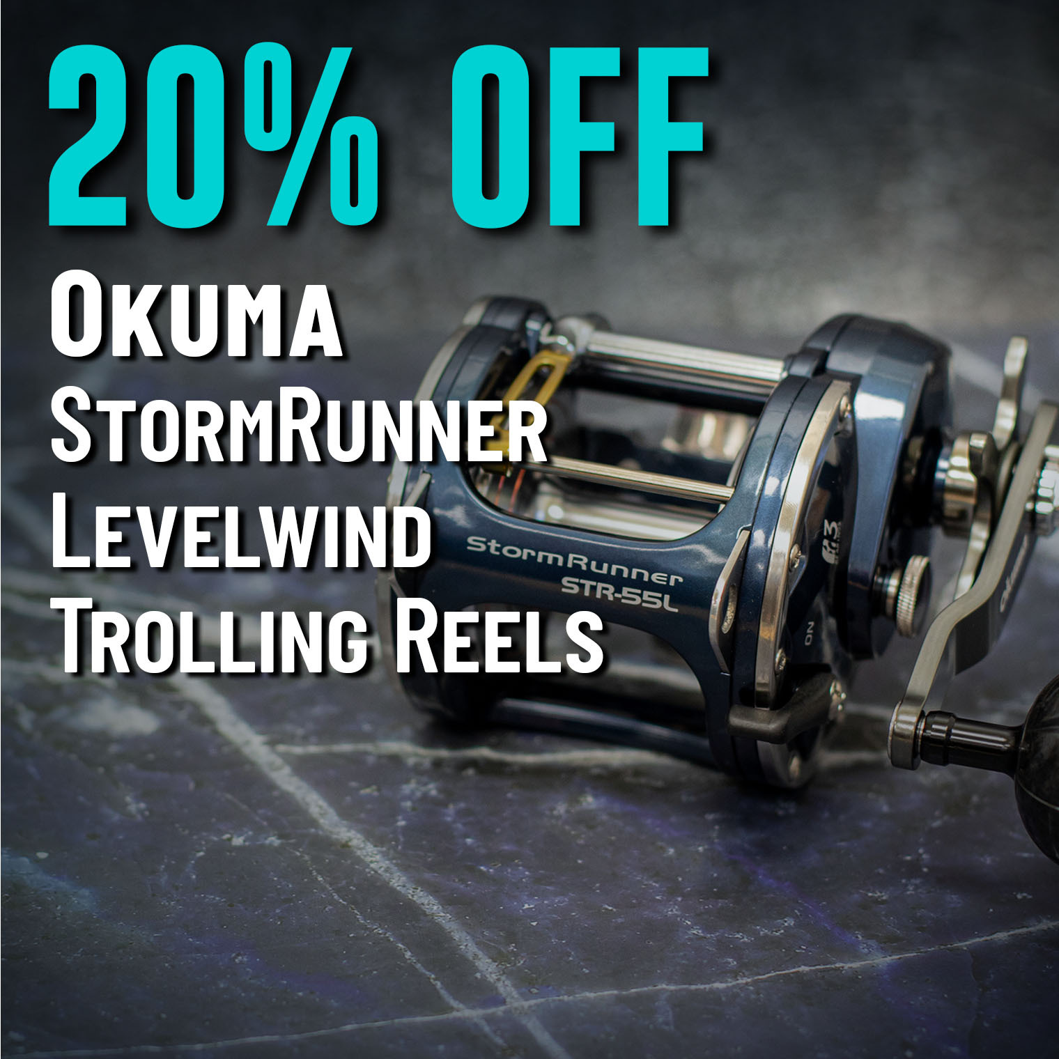 20% Off Okuma StormRunner Levelwind Trolling Reel (In-stock only. Offer valid 07.30.2025 until 11:59 PM EDT.)