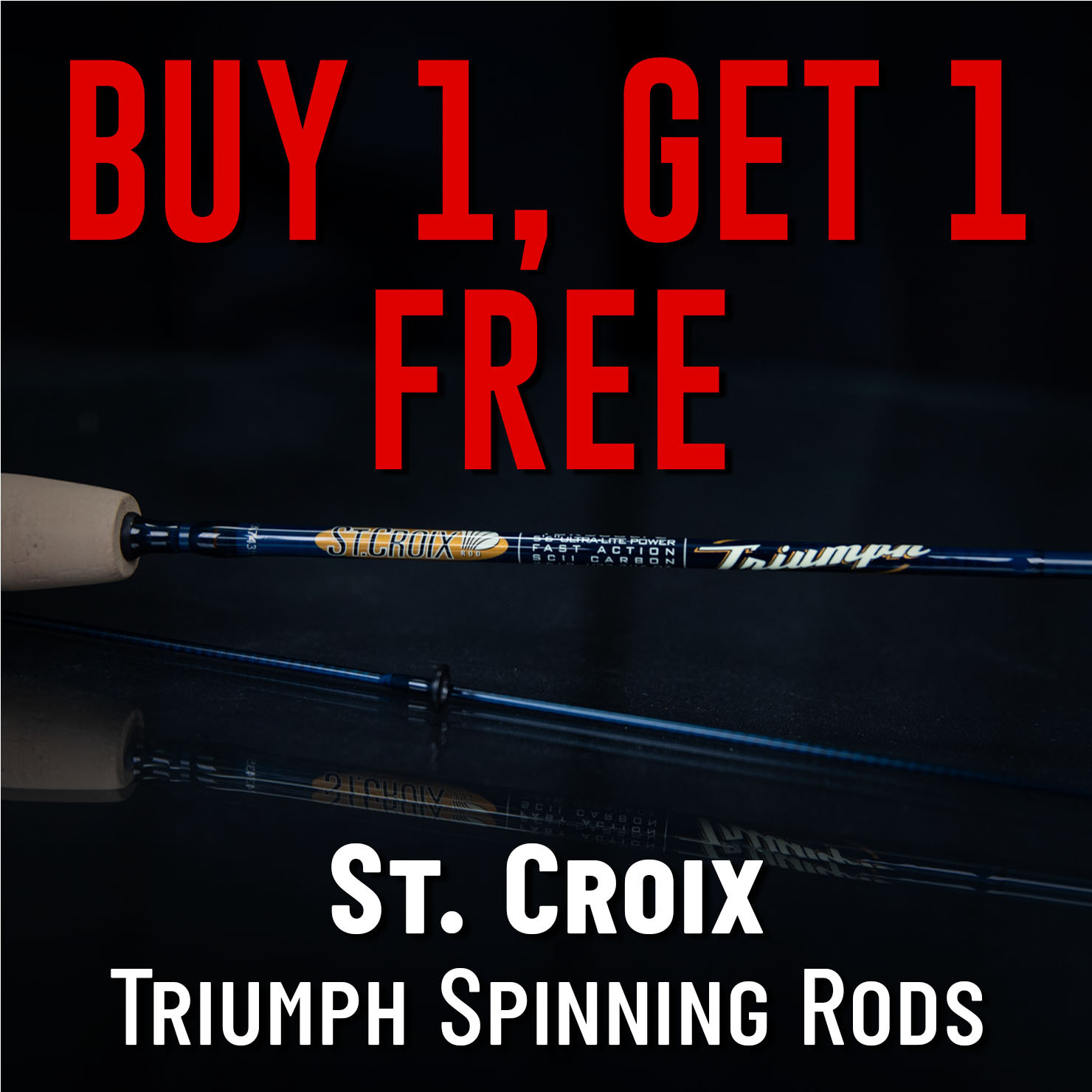 Buy 1 Get 1 Free St. Croix Triumph Spinning Rods