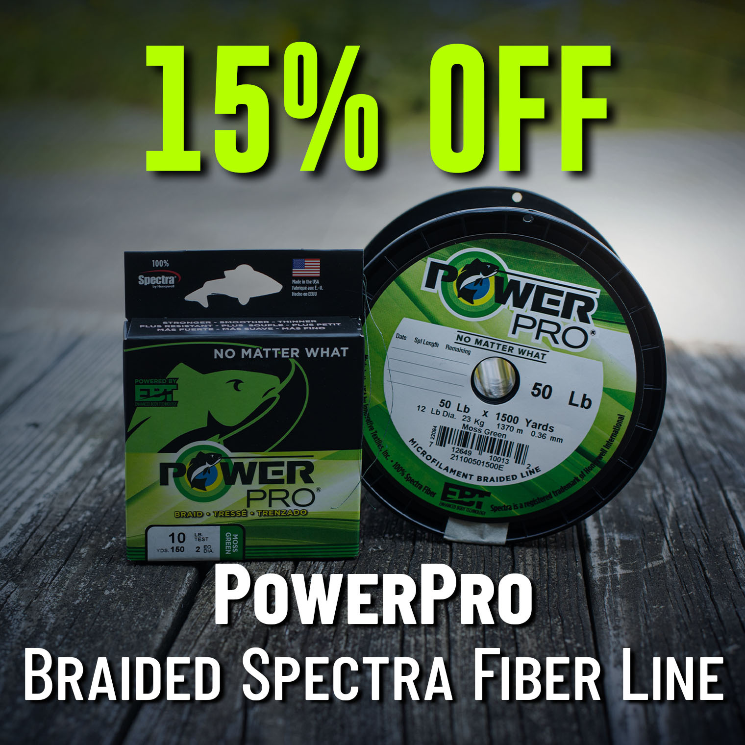 15% Off PowerPro Braided Spectra Fiber Line