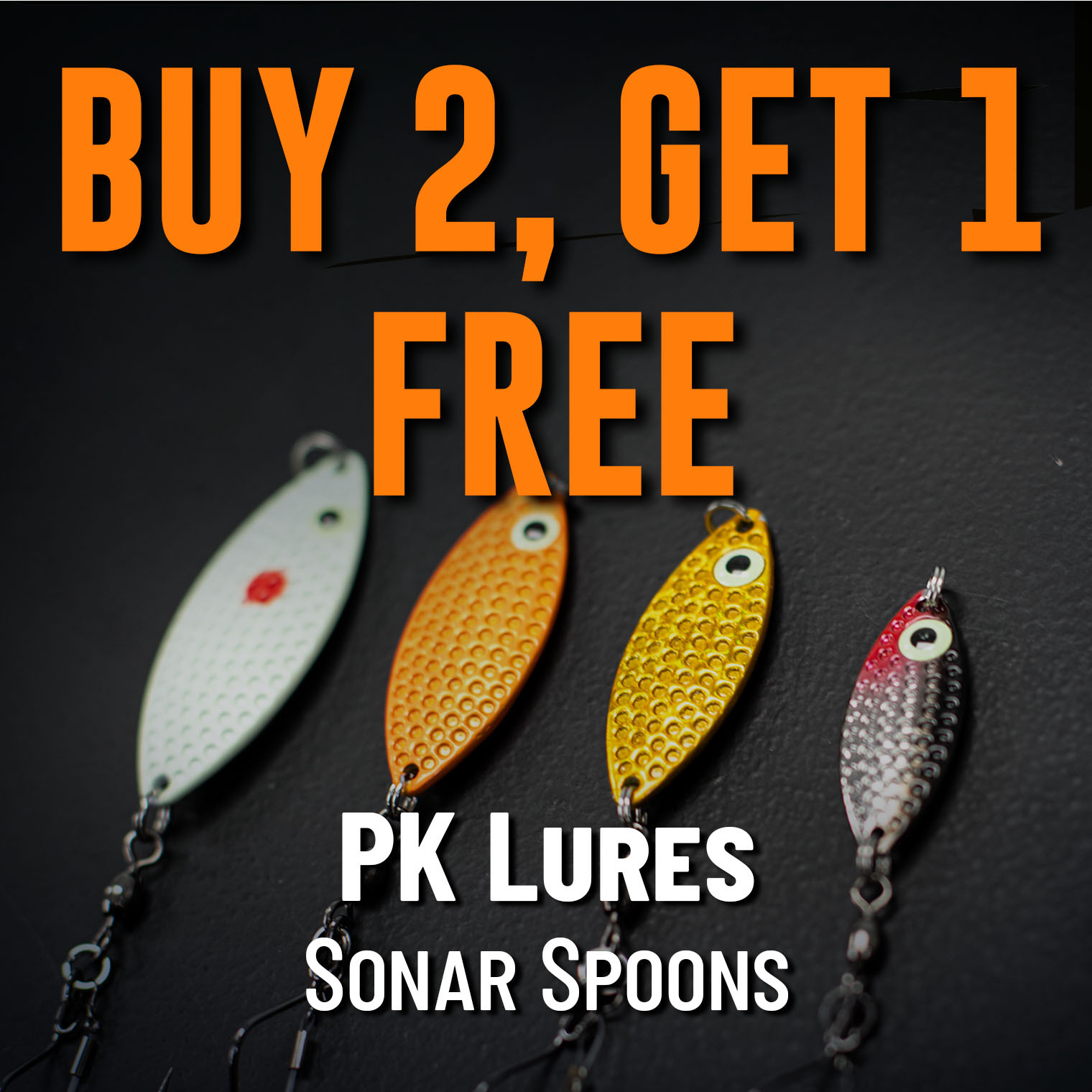 Buy 2, Get 1 Free PK Lures Sonar Spoons