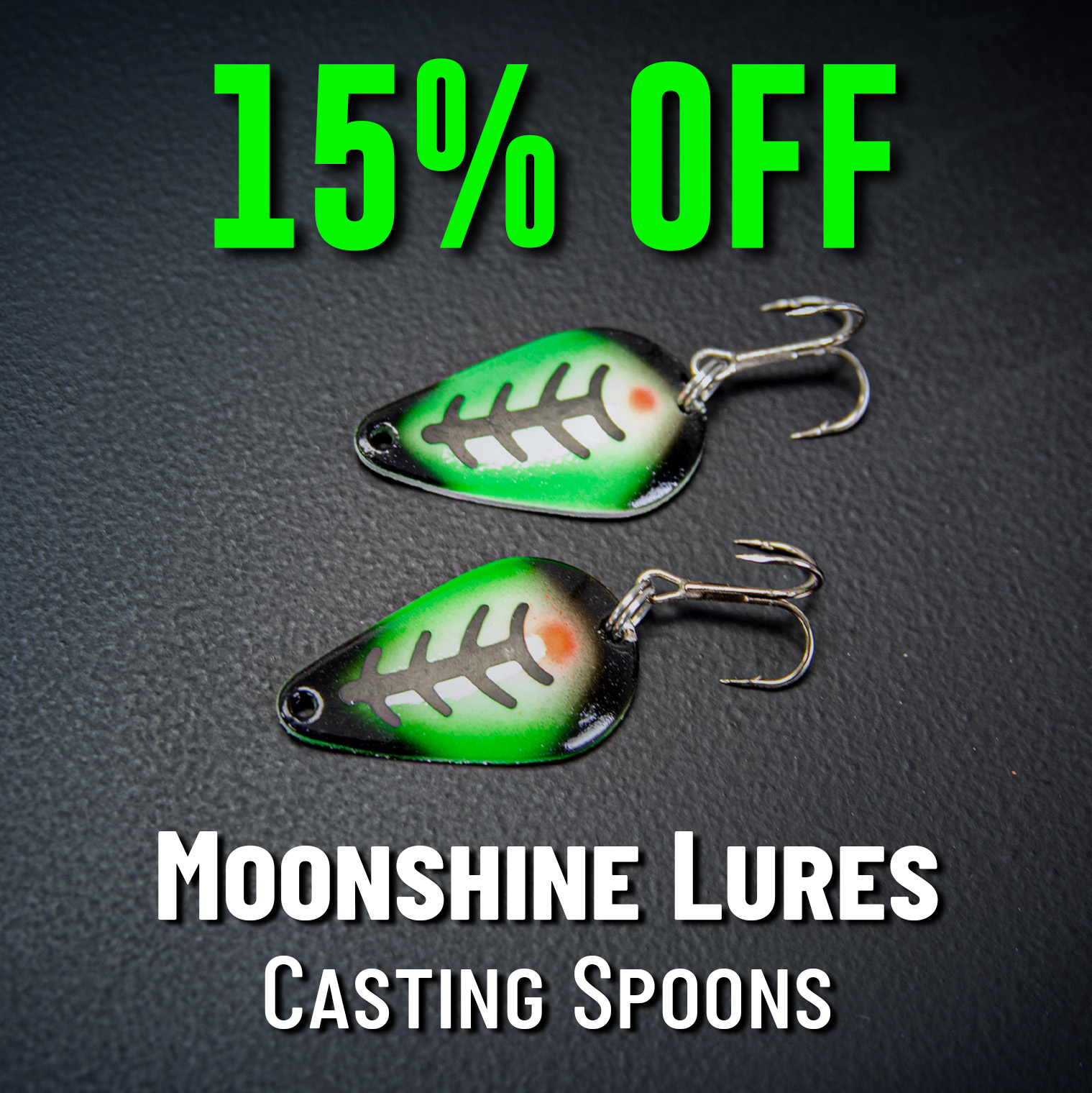 15% Off  Moonshine Lures Casting Spoons