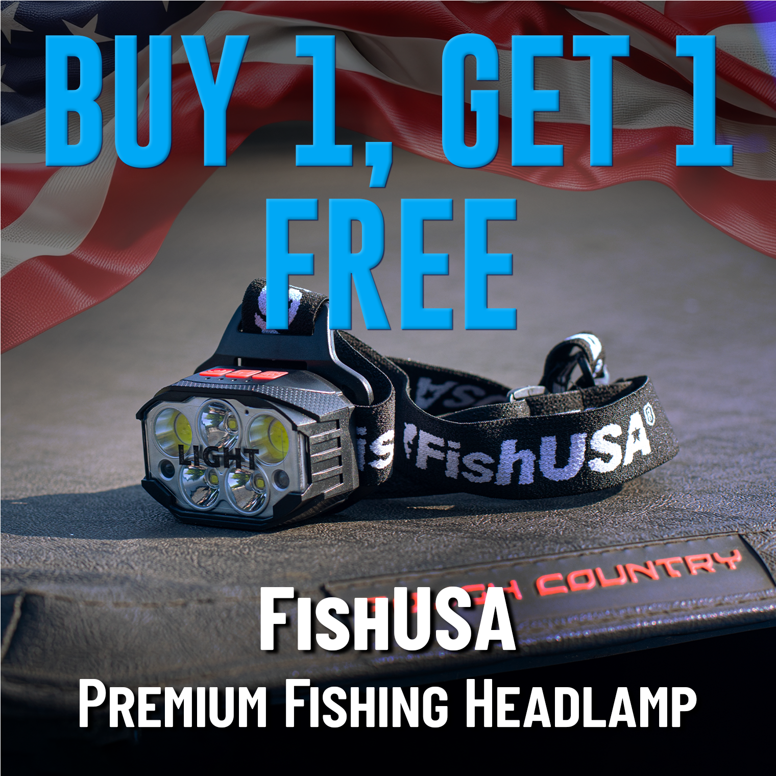 Buy 1, Get 1 Free FishUSA Premium Fishing Headlamp