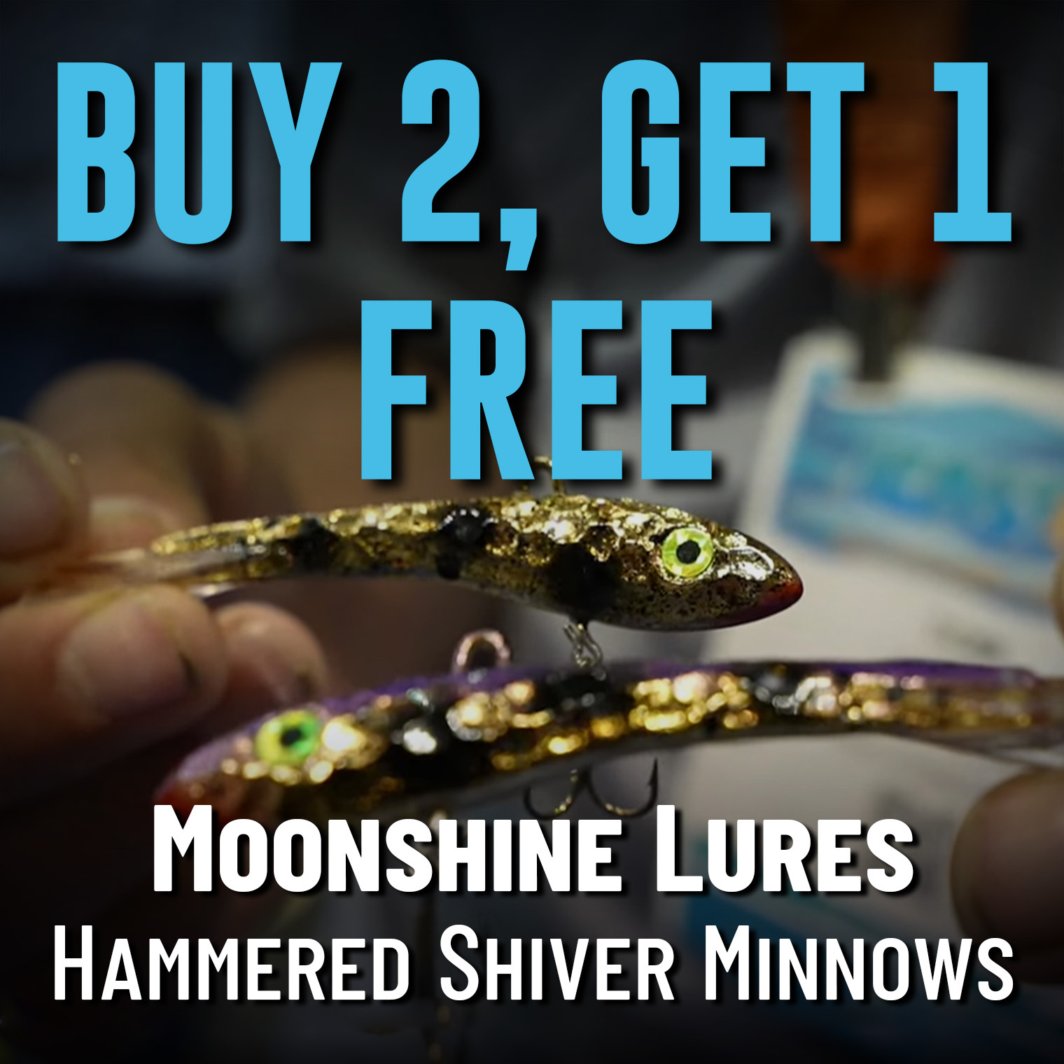 Buy 2, Get 1 Free Moonshine Lures Hammered Shiver Minnows