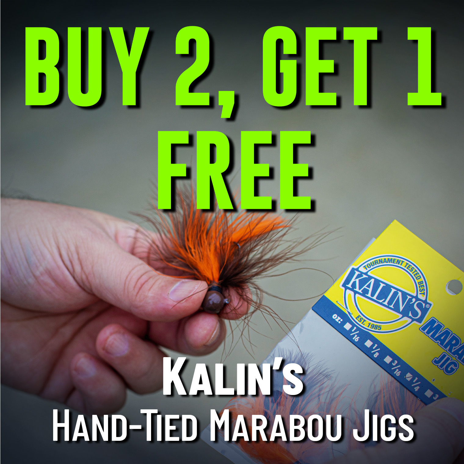 Buy 2, Get 1 Free Kalin's Hand-Tied Marabou Jigs