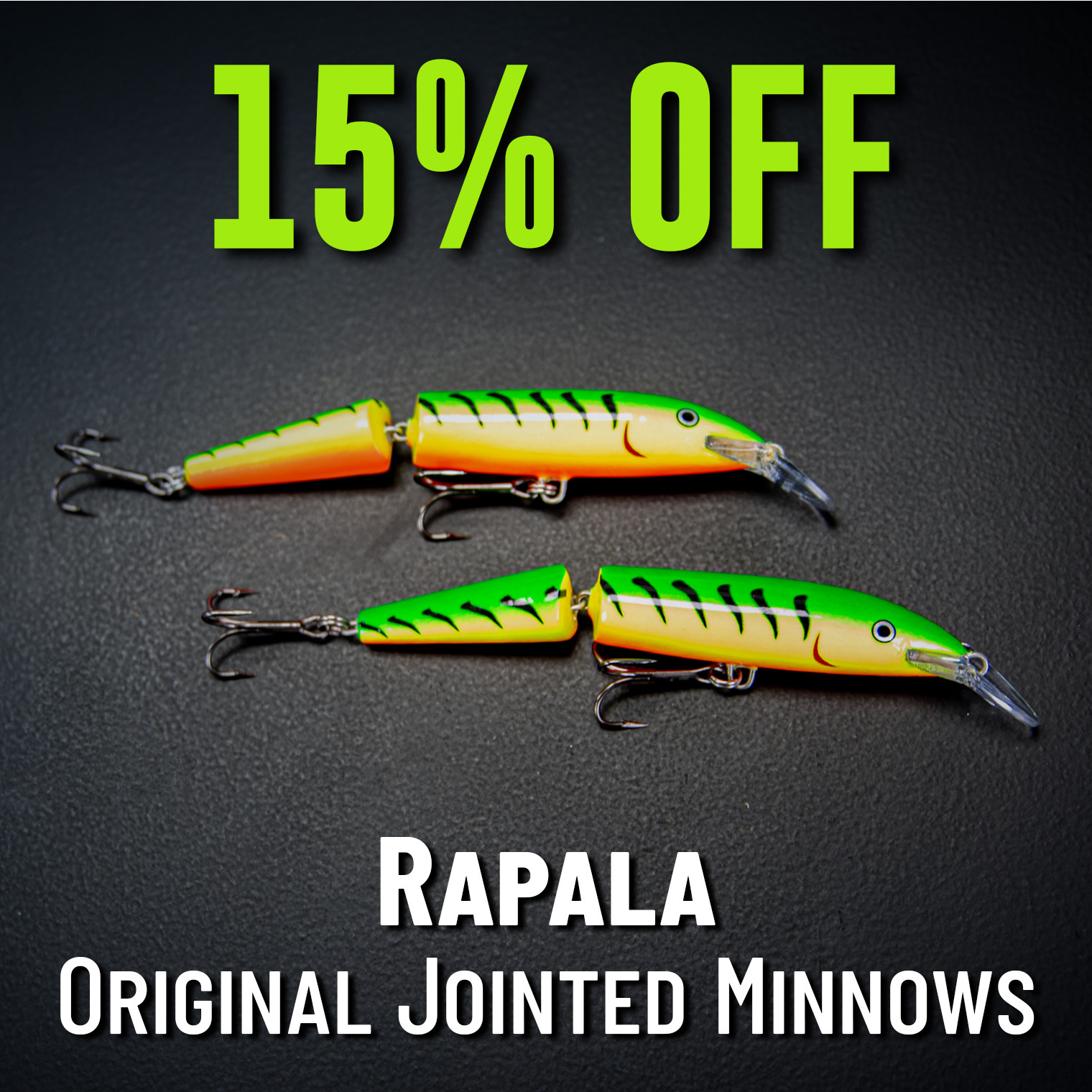 15% Off Rapala Original Jointed Minnows