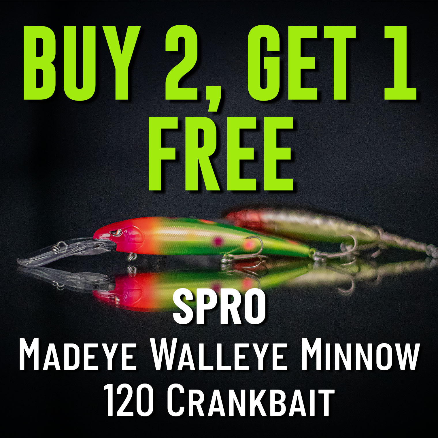 Buy 2 Get 1 Free Spro Madeye Walleye Minnow 120 Crankbait