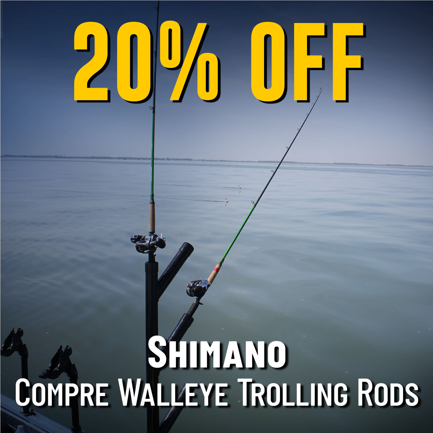 20% off Shimano Compre Walleye Trolling Rods