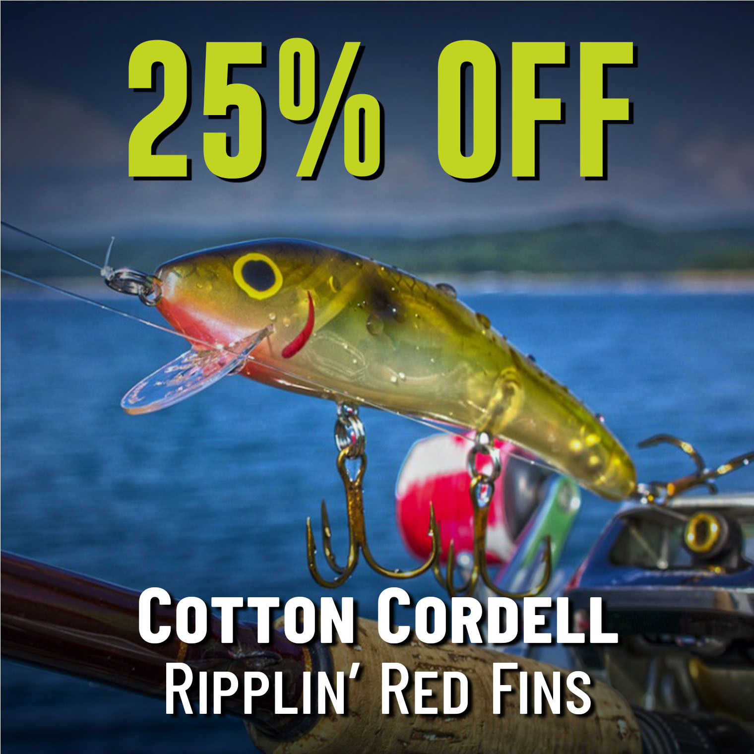 25% Off Cotton Cordell Ripplin' Red Fins