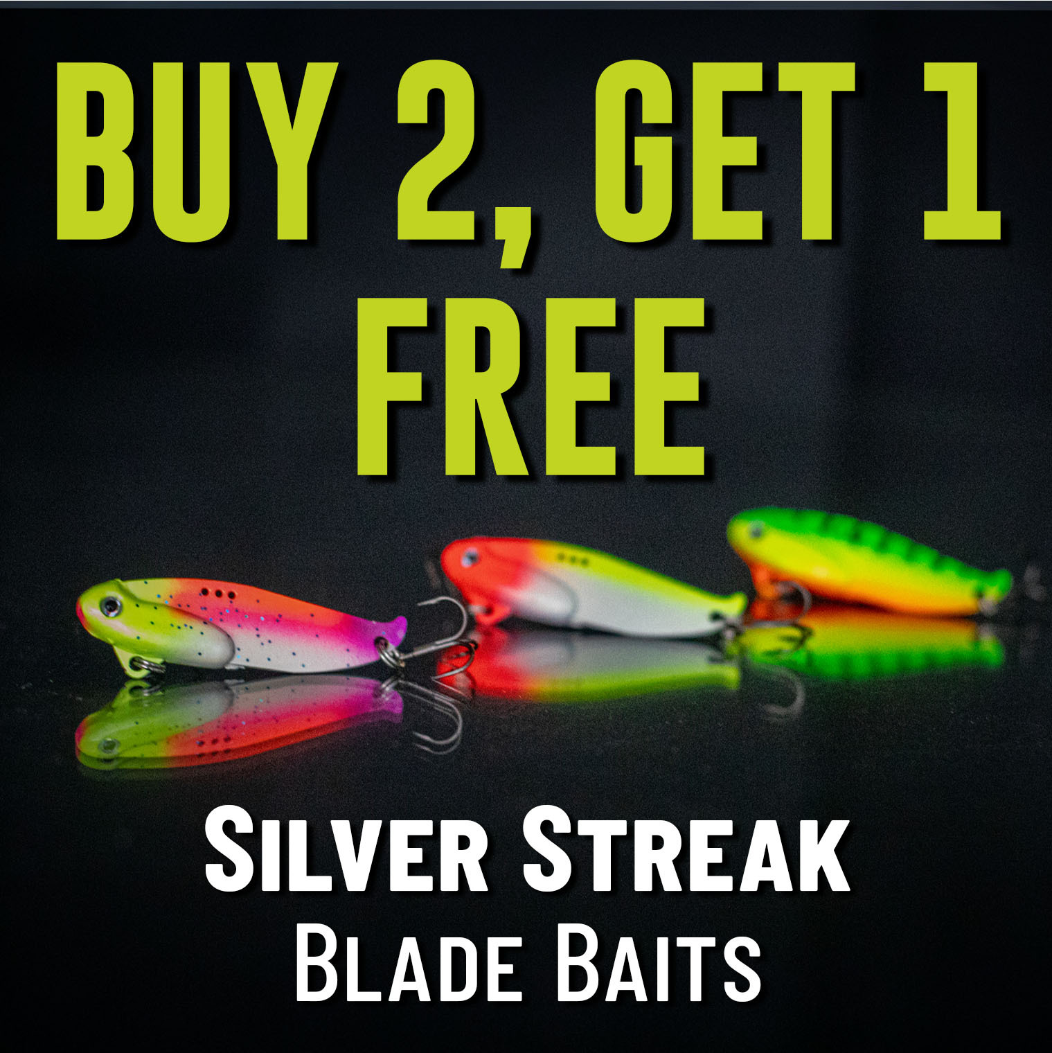 Buy 2 Get 1 Free Silver Streak Blade Baits