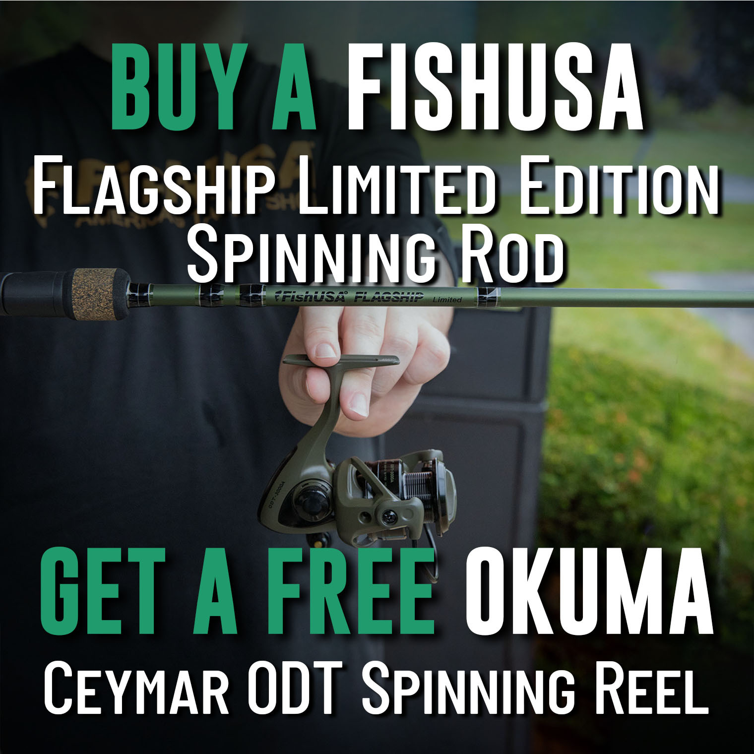 Buy a FishUSA Flagship Limited Edition Spinning Rod Get a Free Okuma Ceymar ODT Spinning Reel
