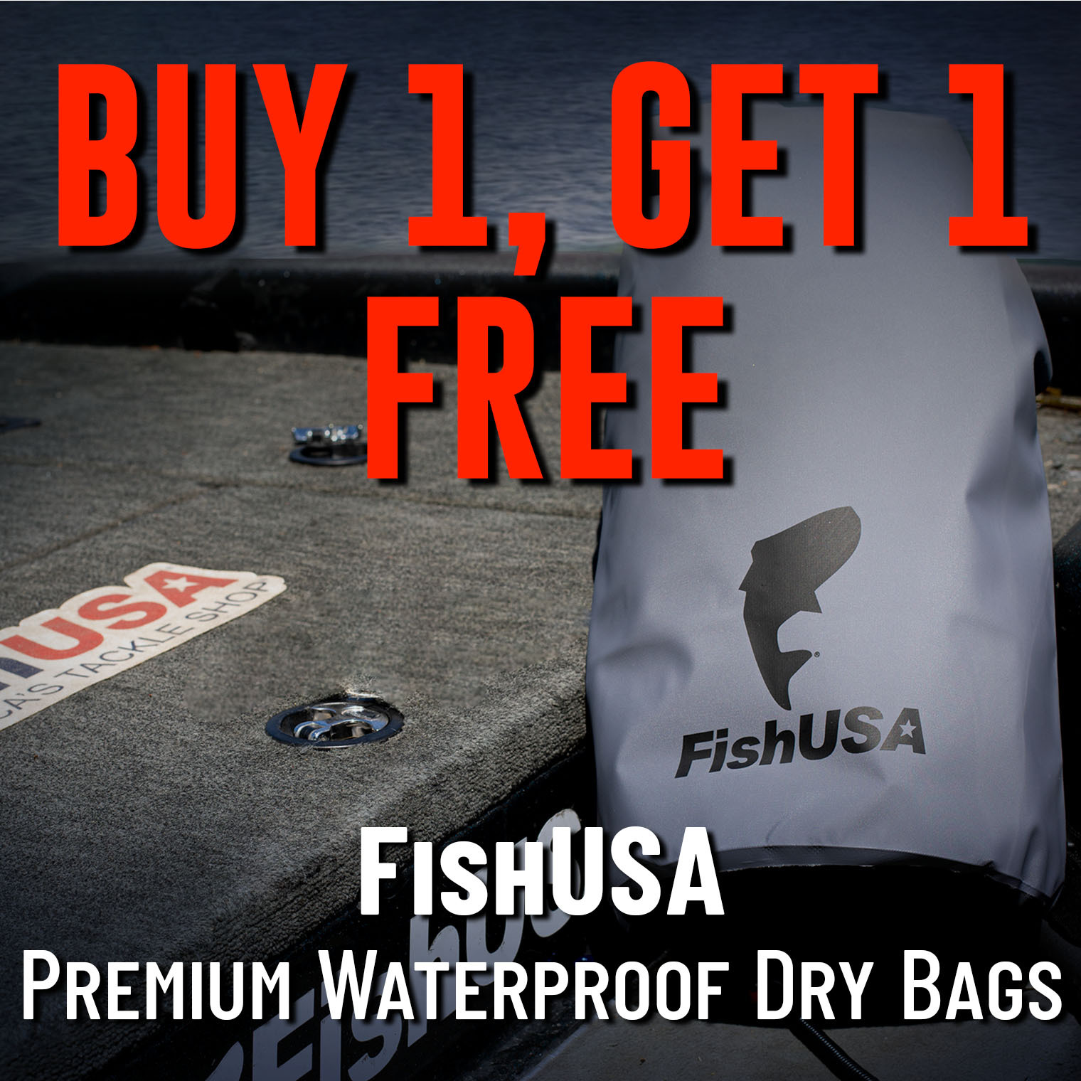 Buy 1, Get 1 Free FishUSA Premium Waterproof Dry Bags