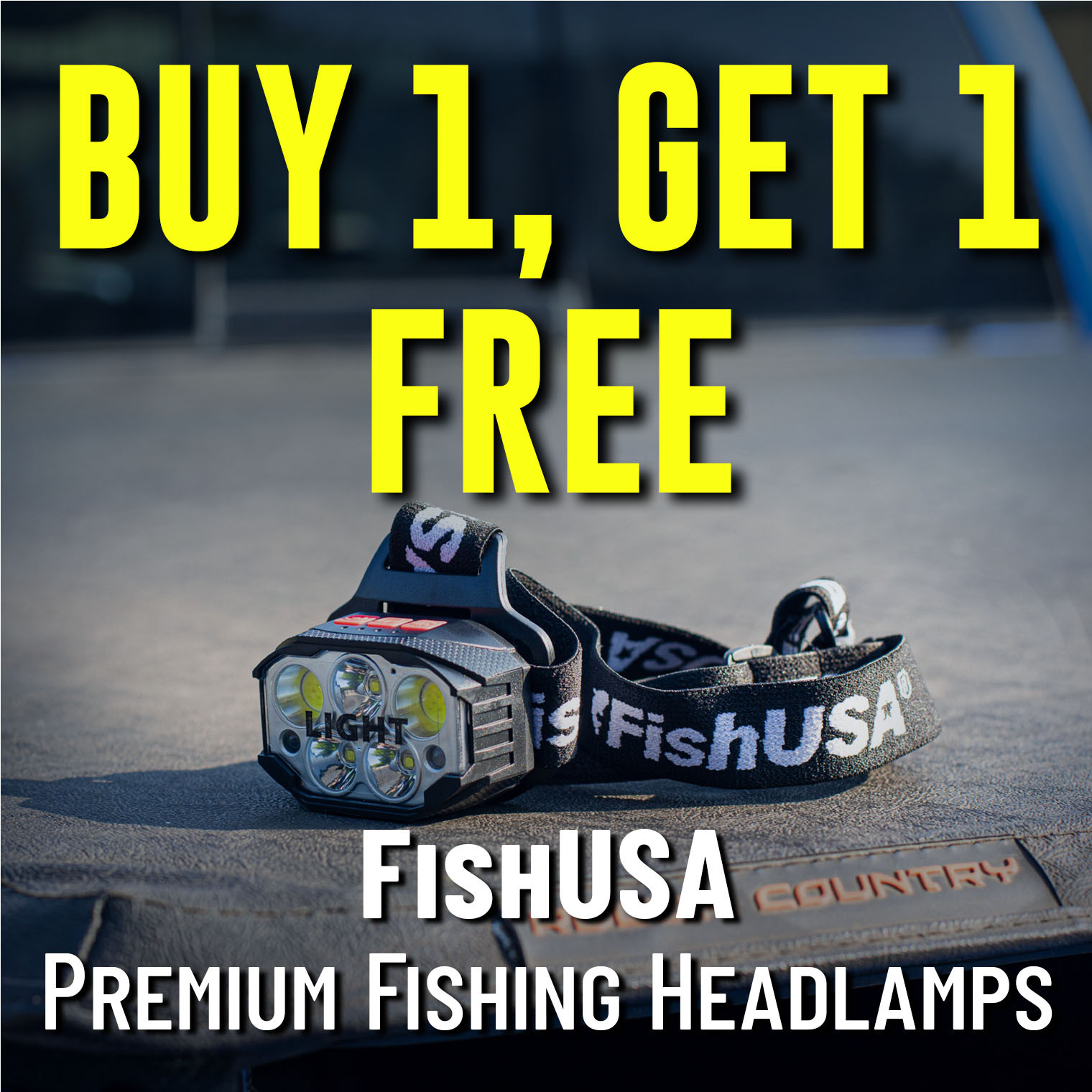 Buy 1, Get 1 Free FishUSA Premium Fishing Headlamps