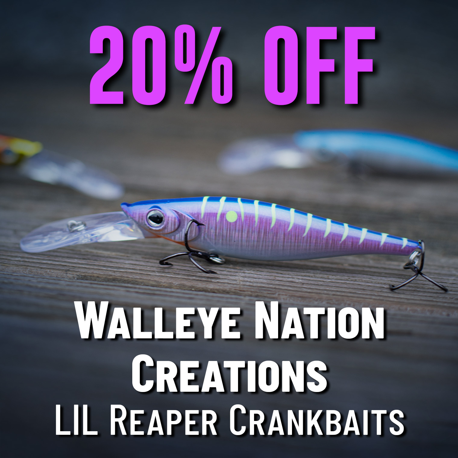 20% Off Walleye Nation Creations LIL Reaper Crankbaits