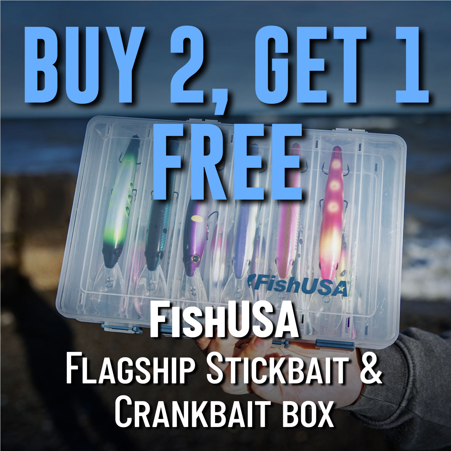 Buy 2, Get 1 Free FishUSA Flagship Stickbait & Crankbait Box