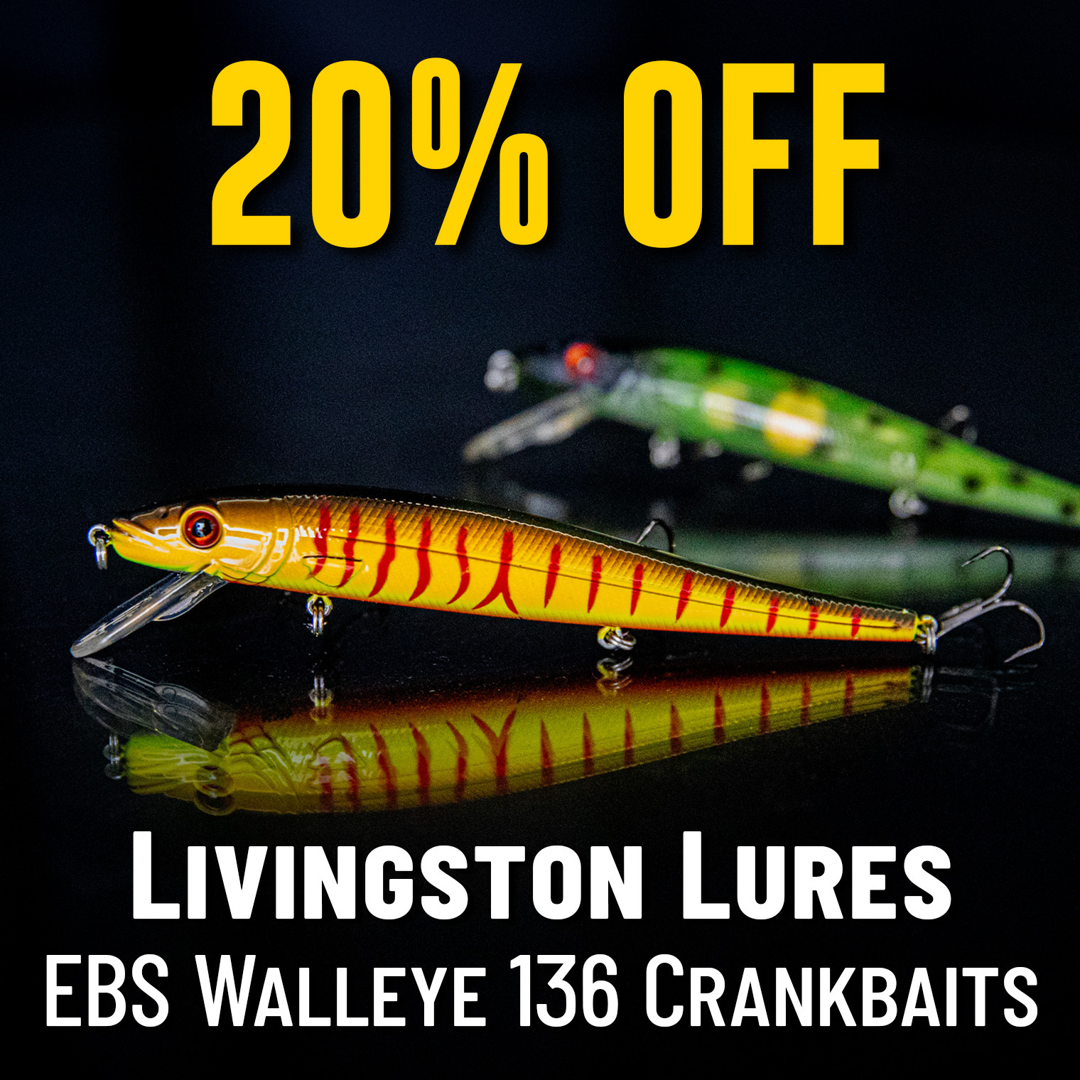 20% Off Livingston Lures EBS Walleye 136 Crankbaits