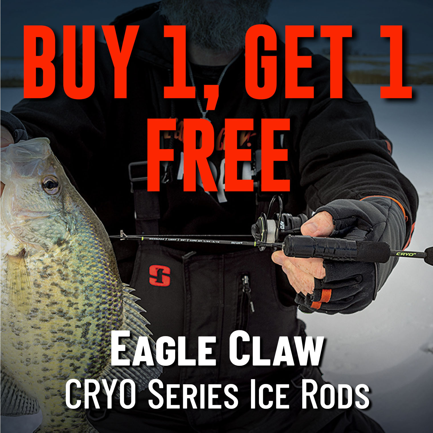 Buy 1, Get 1 Free Eagle Claw CRYO Series Ice Rod